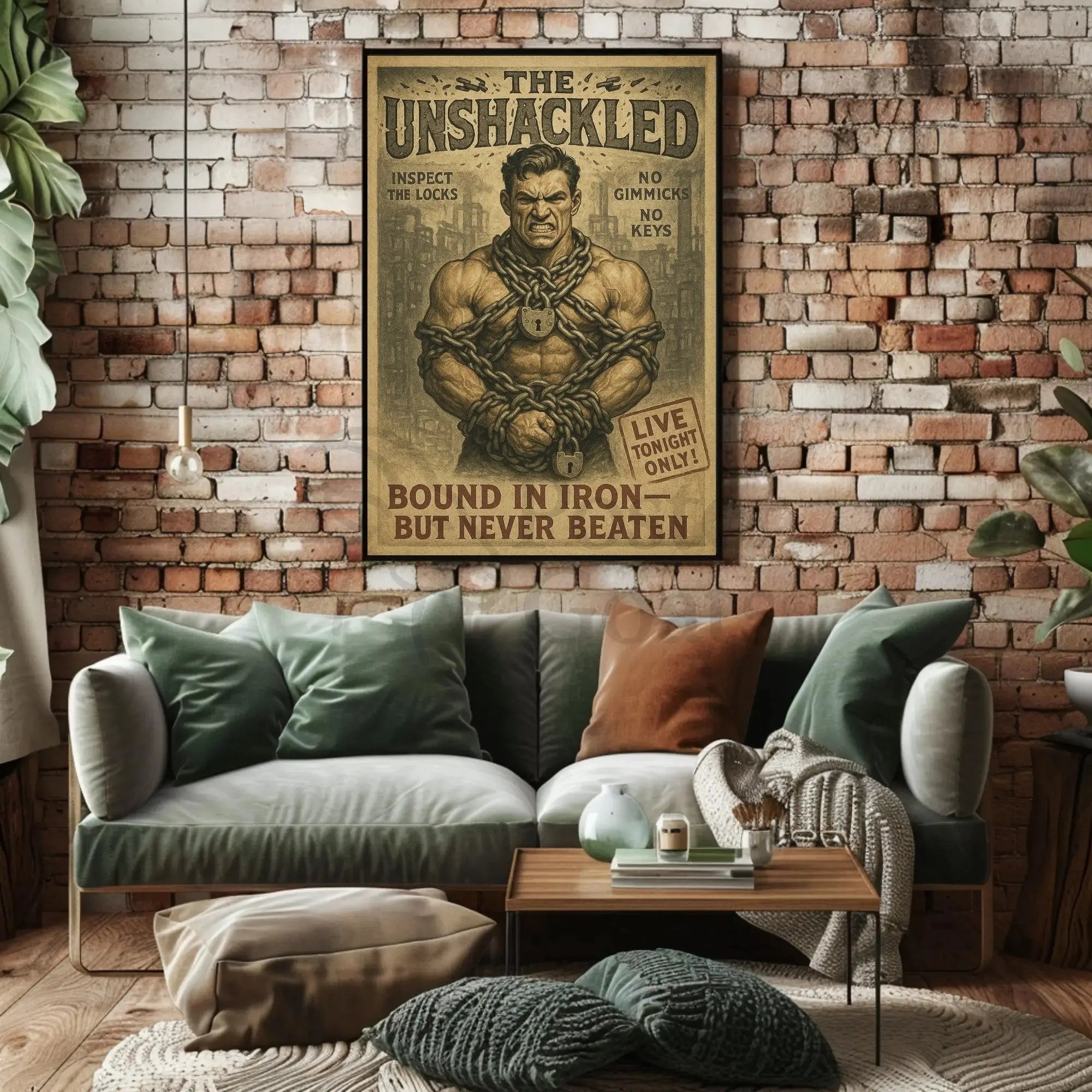 Vintage Strongman Defiance Poster: Cultural Heritage Poster PosterGoat