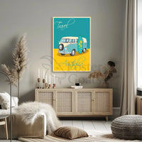 Vintage Surf Van Adventure in Australia Travel Poster PosterGoat
