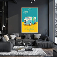 Vintage Surf Van Adventure in Australia Travel Poster PosterGoat