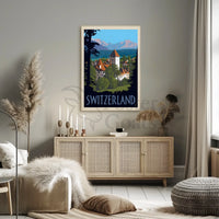 Vintage Swiss Alps Scenic Travel Poster PosterGoat