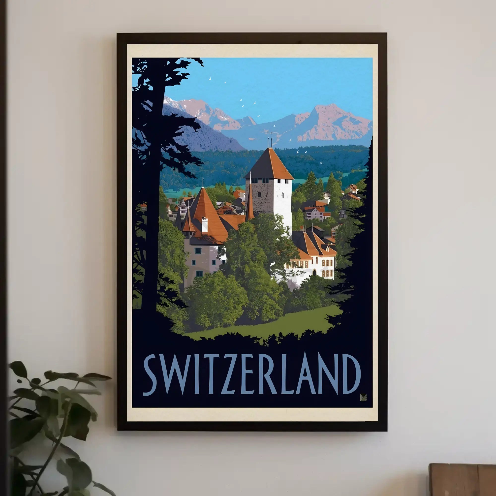 Vintage Swiss Alps Scenic Travel Poster PosterGoat