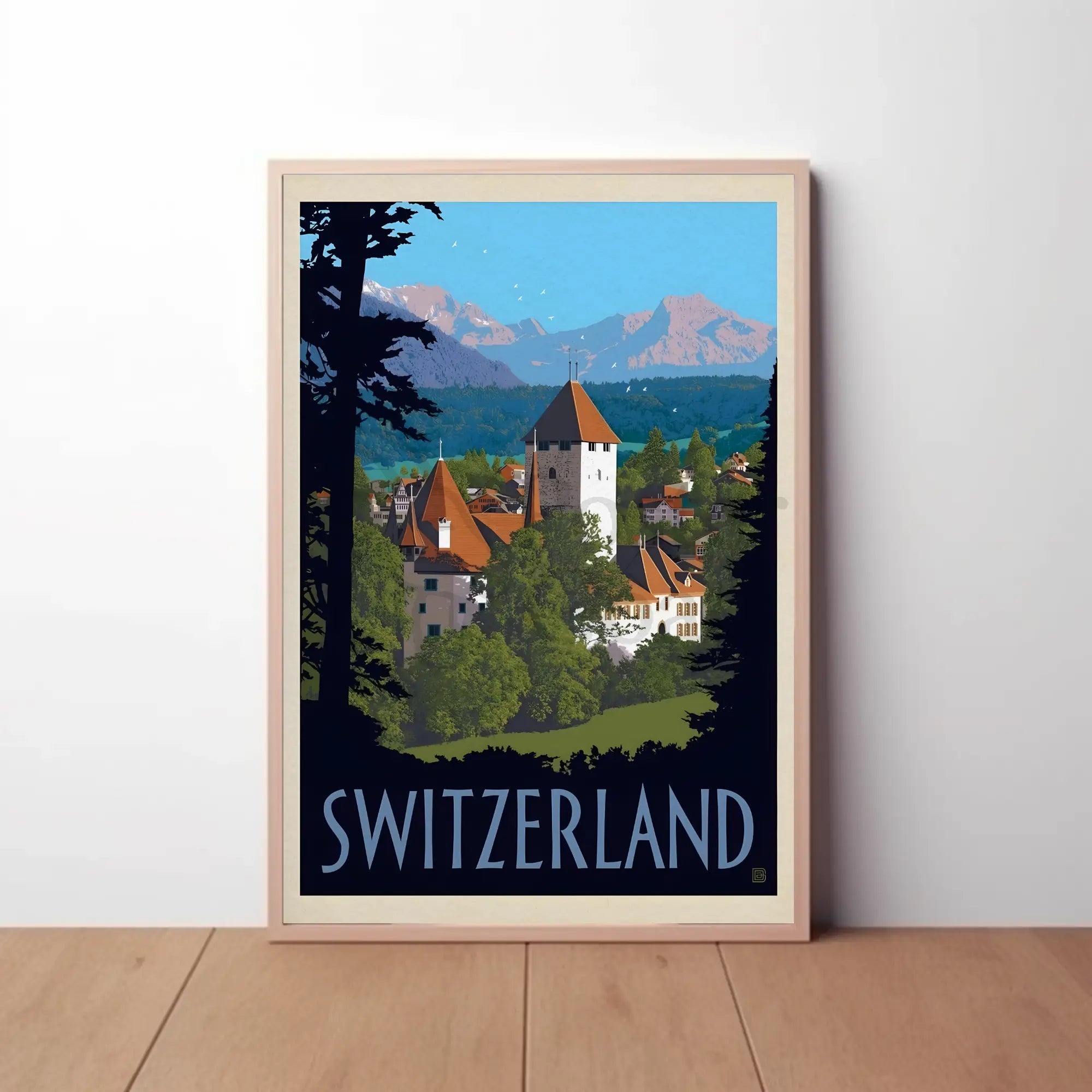 Vintage Swiss Alps Scenic Travel Poster PosterGoat