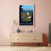 Vintage Swiss Alps Scenic Travel Poster PosterGoat