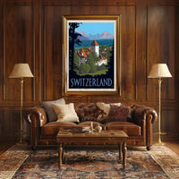 Vintage Swiss Alps Scenic Travel Poster PosterGoat
