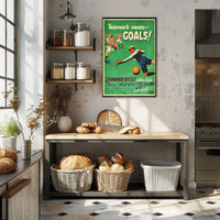Vintage Teamwork Soccer Poster Inspires Success in Sports PosterGoat