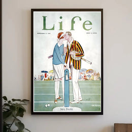 Vintage Tennis Romance on 1920s Court Sports Poster PosterGoat