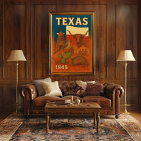 Vintage Texas Poster: Celebrating Statehood and Heritage Cultural or Heritage Poster PosterGoat