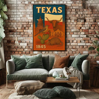 Vintage Texas Poster: Celebrating Statehood and Heritage Cultural or Heritage Poster PosterGoat