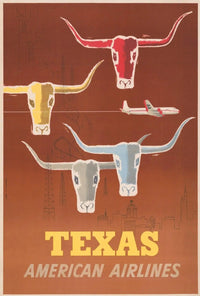 Vintage Texas Travel Poster with Mid-Century Design PosterGoat