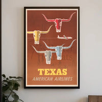 Vintage Texas Travel Poster with Mid-Century Design PosterGoat