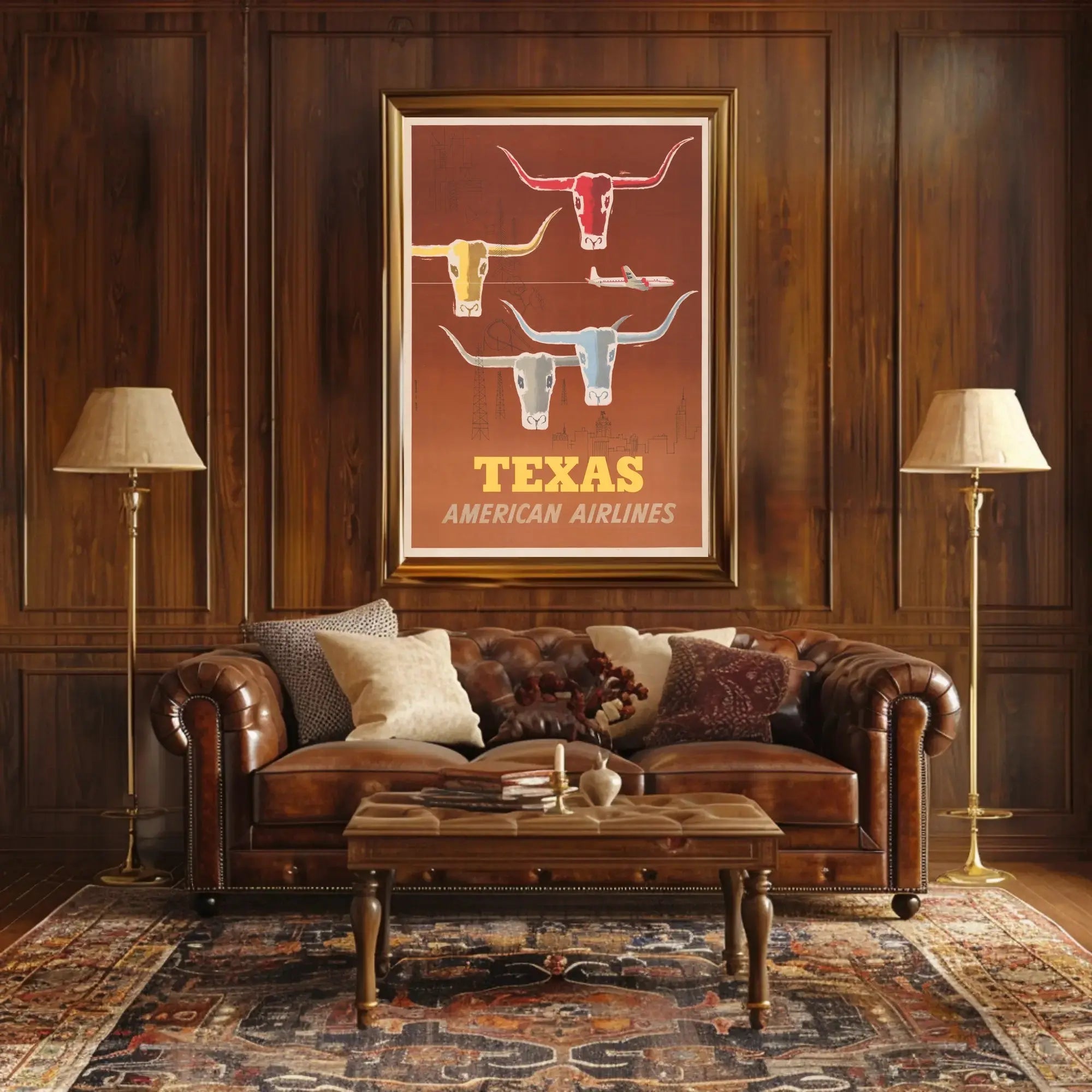 Vintage Texas Travel Poster with Mid-Century Design PosterGoat