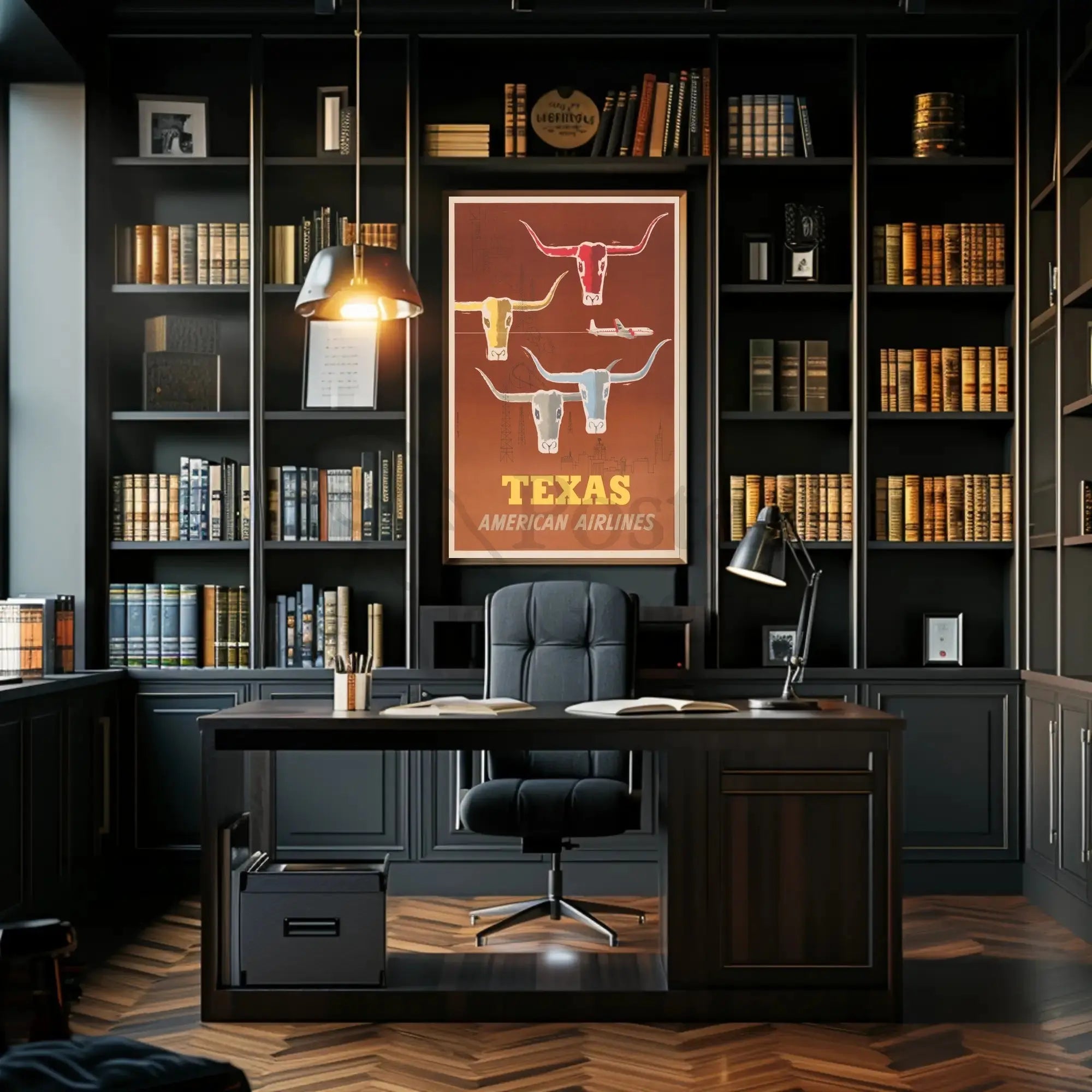 Vintage Texas Travel Poster with Mid-Century Design PosterGoat