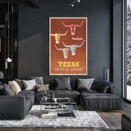 Vintage Texas Travel Poster with Mid-Century Design PosterGoat