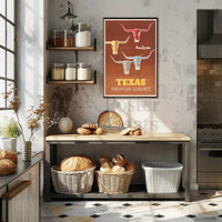 Vintage Texas Travel Poster with Mid-Century Design PosterGoat
