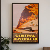 Vintage Train Adventure: Central Australia Travel Poster PosterGoat