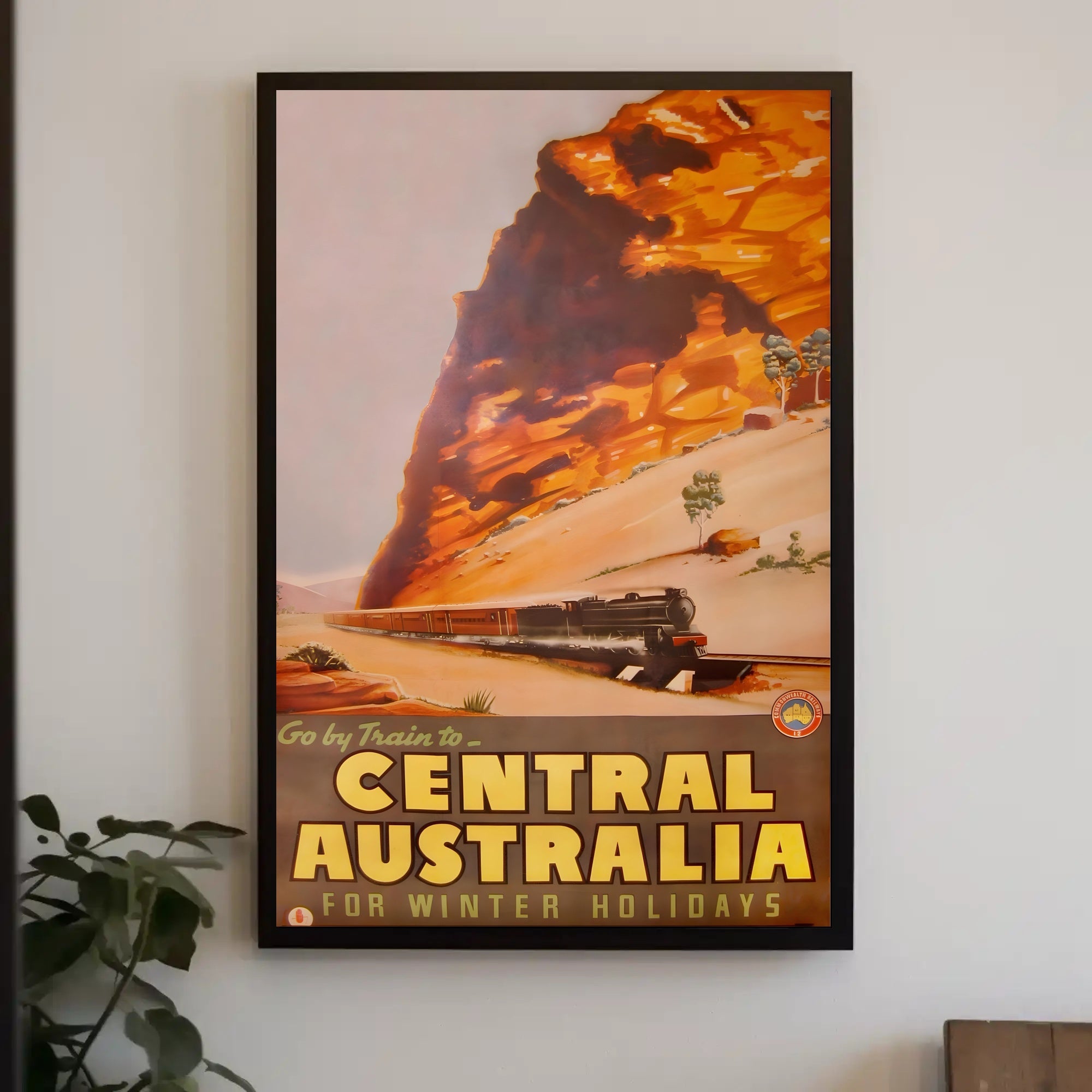 Vintage Train Adventure: Central Australia Travel Poster PosterGoat