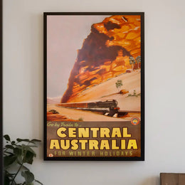 Vintage Train Adventure: Central Australia Travel Poster PosterGoat