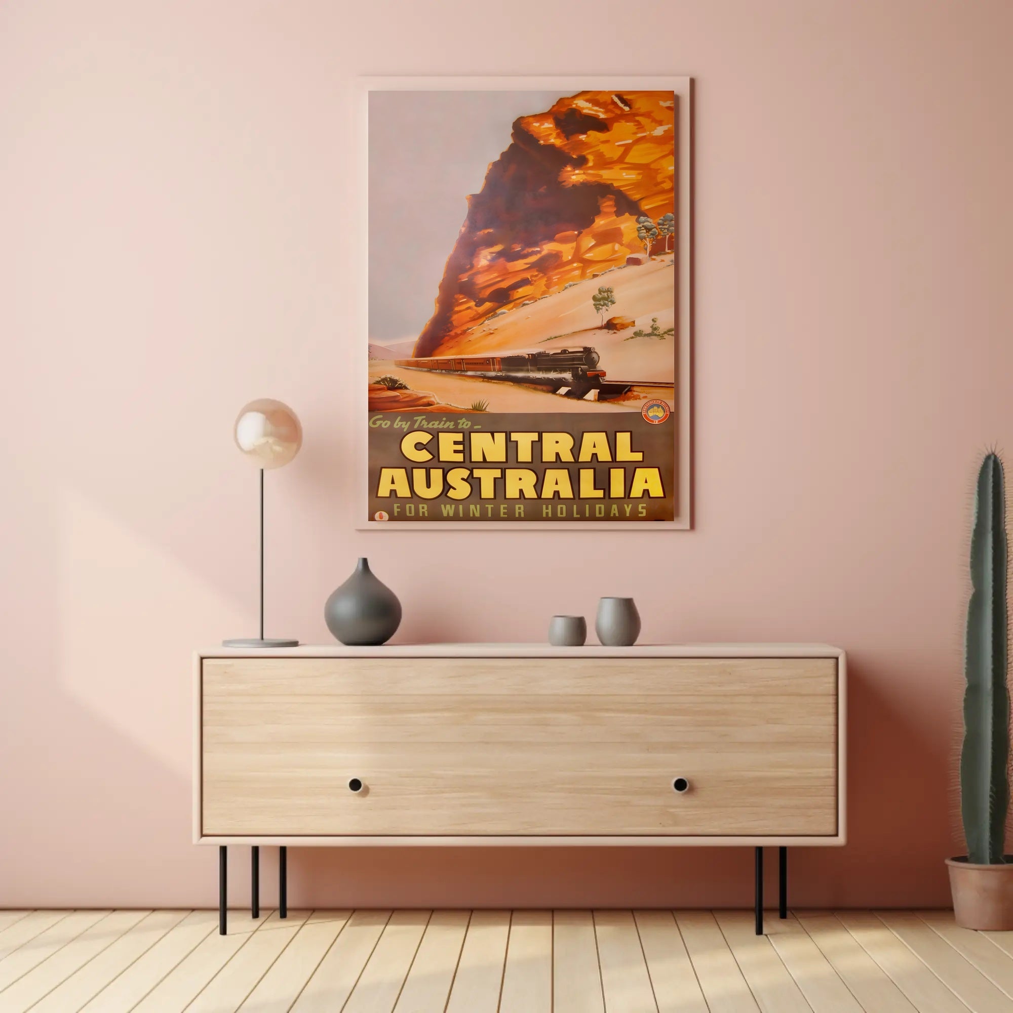 Vintage Train Adventure: Central Australia Travel Poster PosterGoat