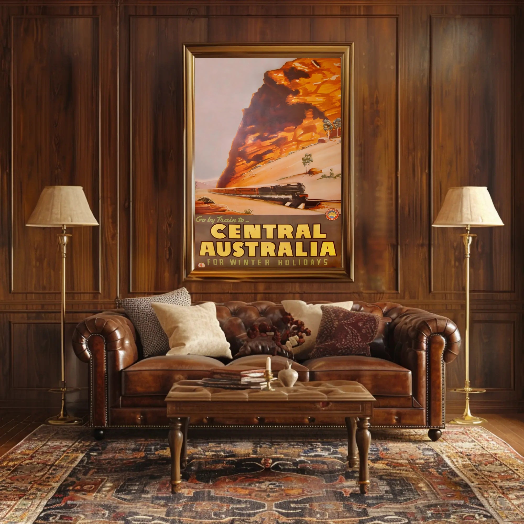 Vintage Train Adventure: Central Australia Travel Poster PosterGoat