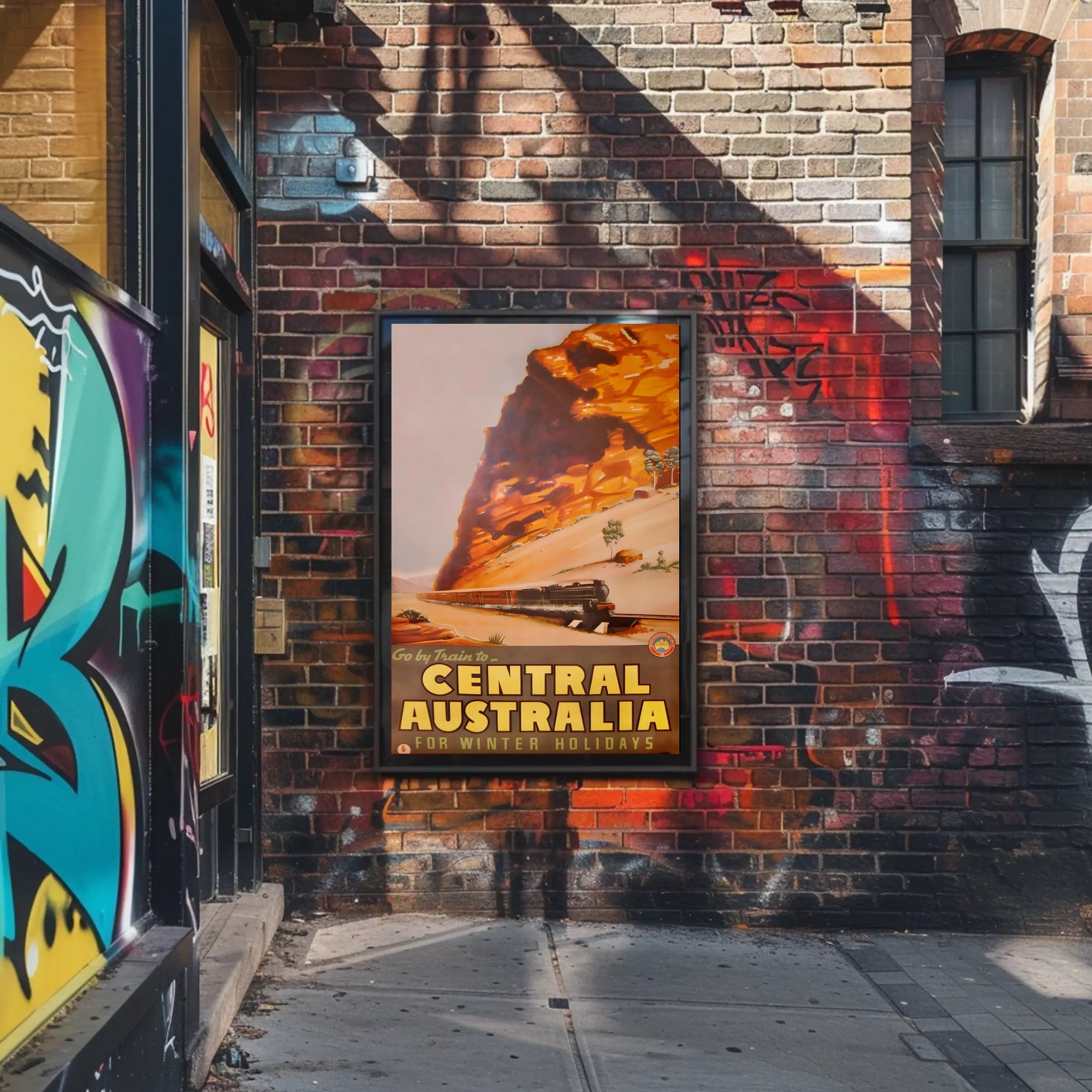 Vintage Train Adventure: Central Australia Travel Poster PosterGoat