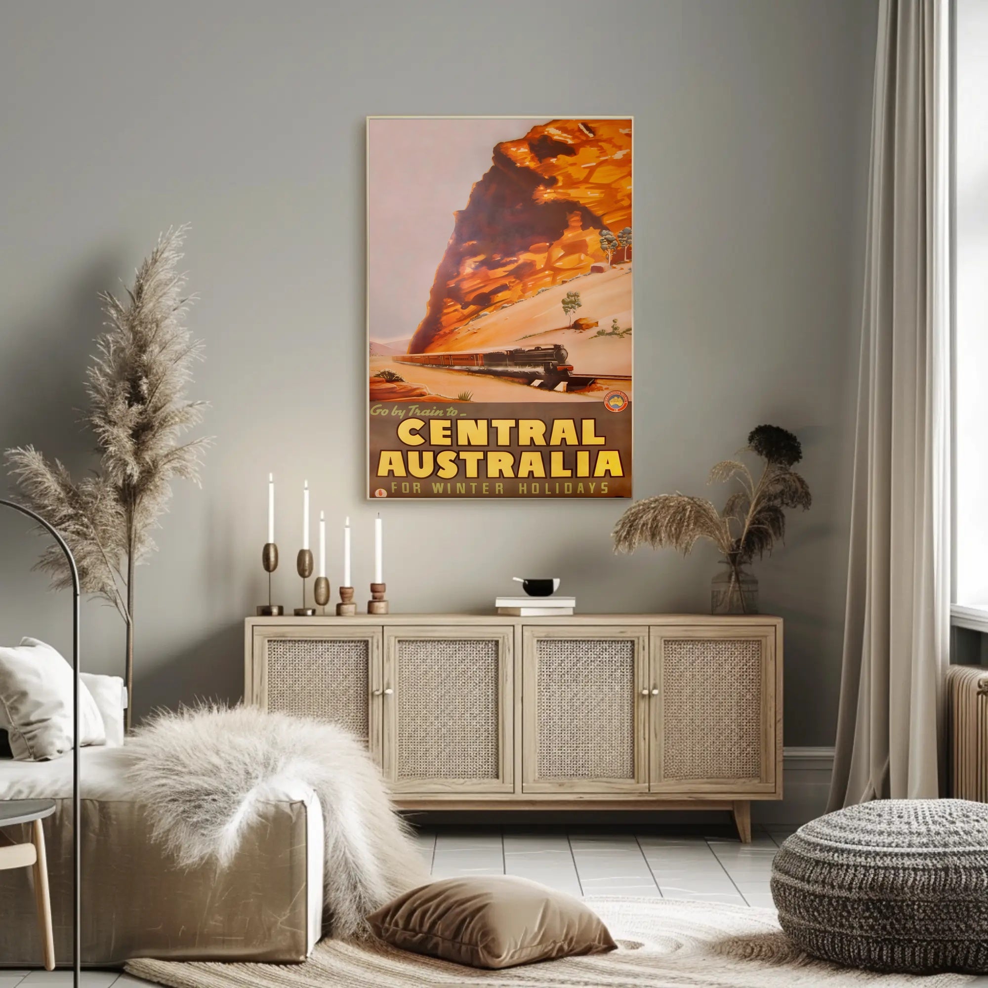 Vintage Train Adventure: Central Australia Travel Poster PosterGoat