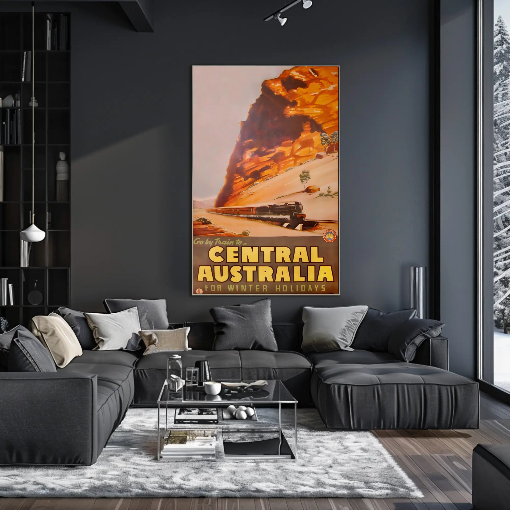 Vintage Train Adventure: Central Australia Travel Poster PosterGoat