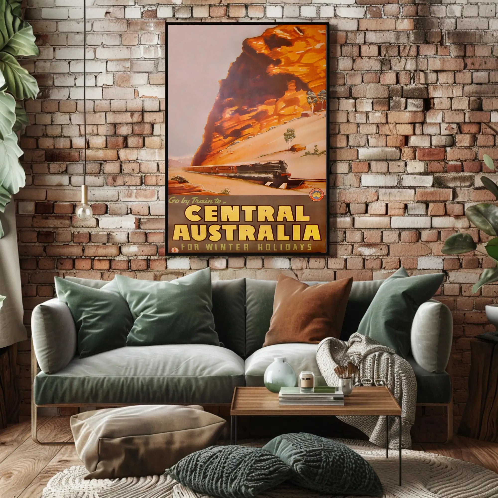 Vintage Train Adventure: Central Australia Travel Poster PosterGoat
