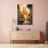 Vintage Tram Journey: European City Travel Poster PosterGoat