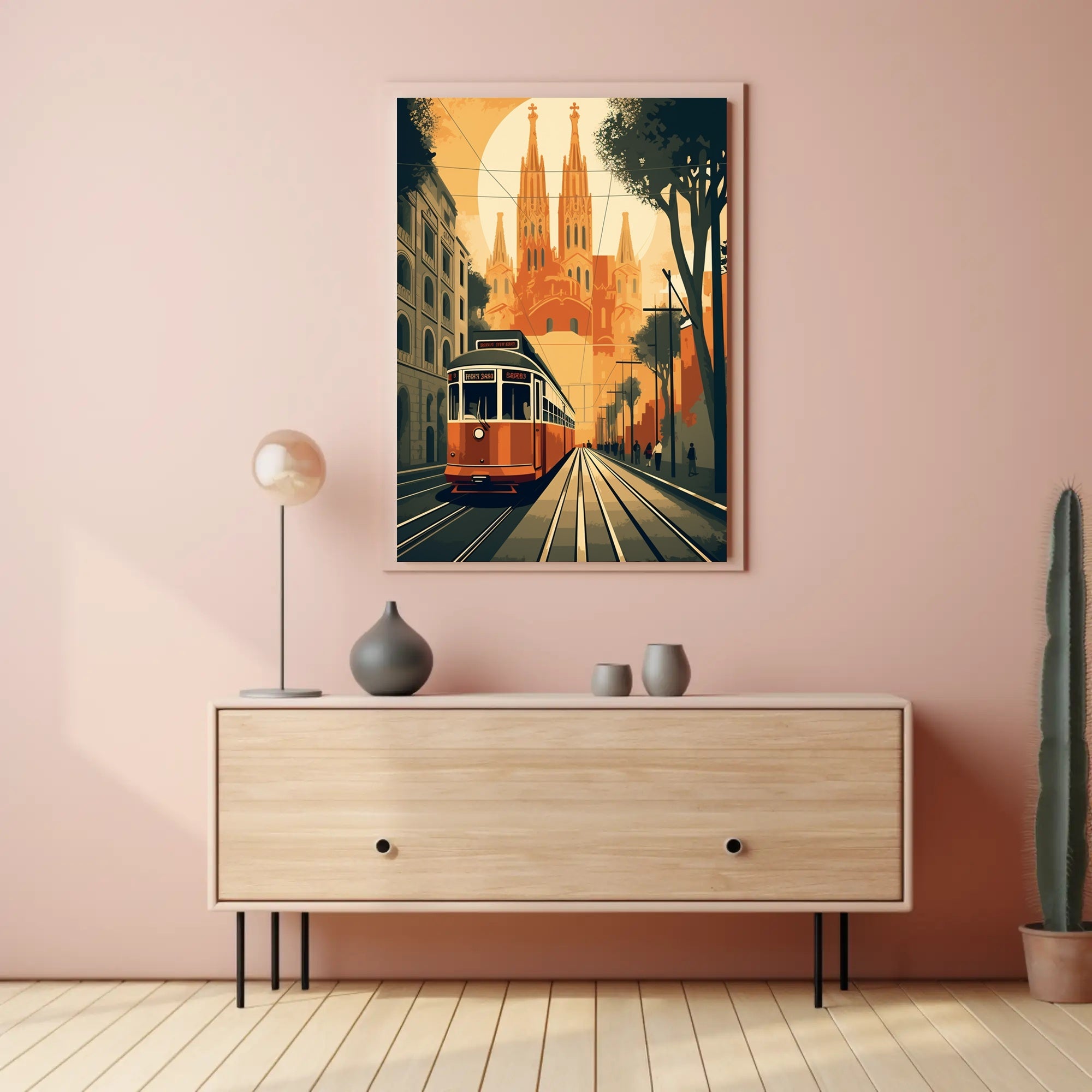 Vintage Tram Journey: European City Travel Poster PosterGoat