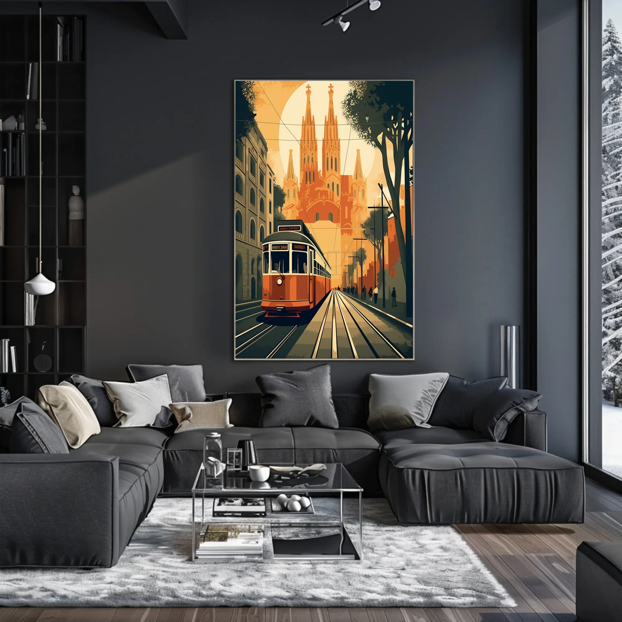 Vintage Tram Journey: European City Travel Poster PosterGoat