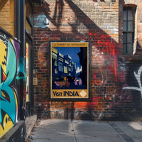 Vintage Travel Poster Visit India Under Moonlight PosterGoat