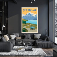 Vintage Travel Poster: Mt. Cook New Zealand Adventure PosterGoat