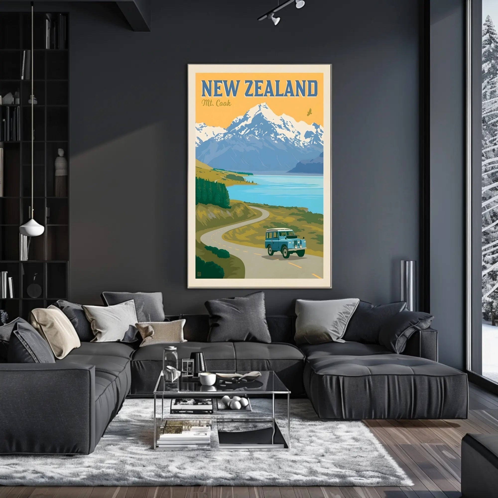 Vintage Travel Poster: Mt. Cook New Zealand Adventure PosterGoat