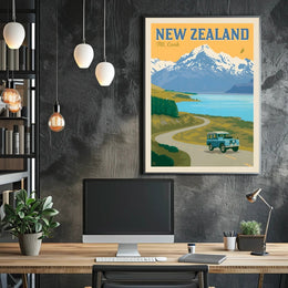 Vintage Travel Poster: Mt. Cook New Zealand Adventure PosterGoat