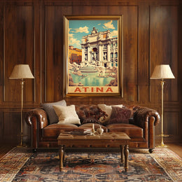 Vintage Trevi Fountain Rome Travel Poster PosterGoat