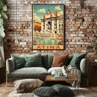 Vintage Trevi Fountain Rome Travel Poster PosterGoat