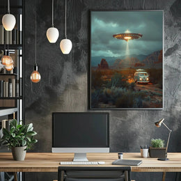 Vintage Volkswagen Adventure Sci-Fi Futuristic Poster PosterGoat