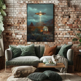 Vintage Volkswagen Adventure Sci-Fi Futuristic Poster PosterGoat
