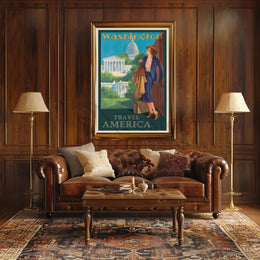 Vintage Washington D.C. Travel Adventure - Travel Poster PosterGoat