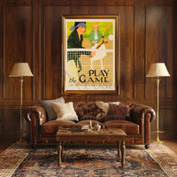 Vintage Women's Tennis Scene Encouragement Sports Poster PosterGoat