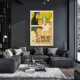 Vintage Women's Tennis Scene Encouragement Sports Poster PosterGoat