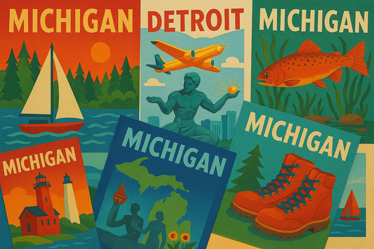 Michigan Travel Photos Wall Art Decor Bundle Collection Pack of 20