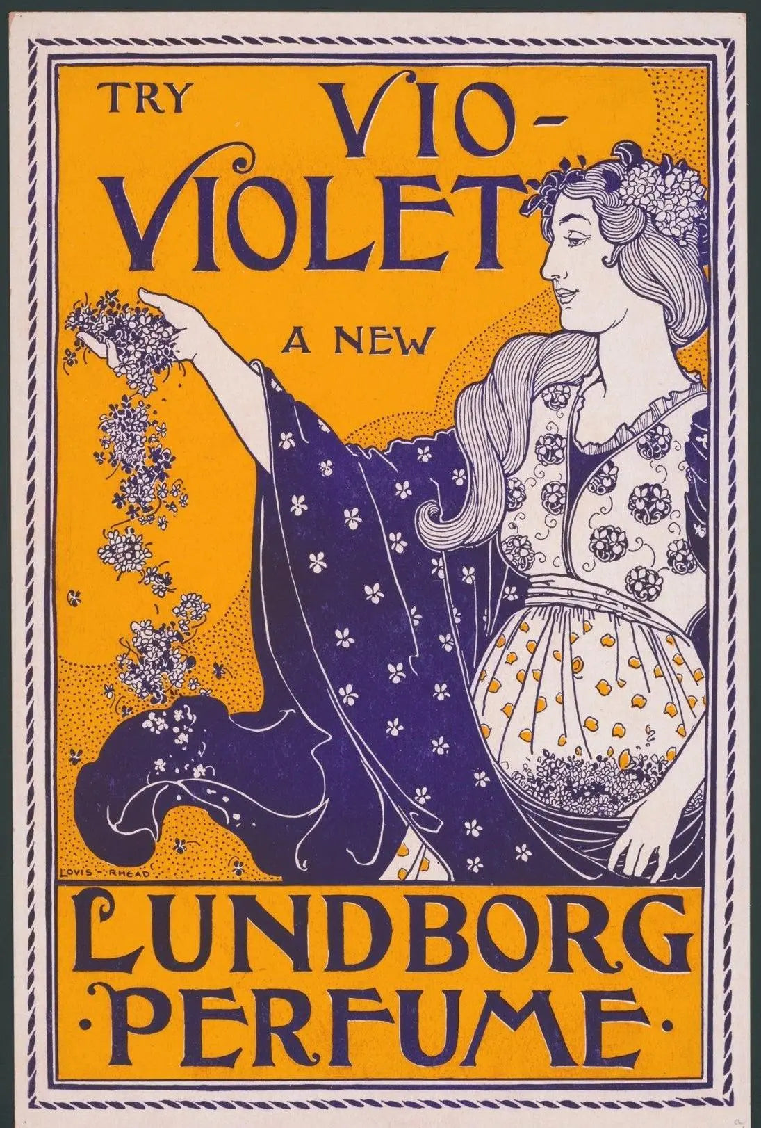 Vio-Violet Art Nouveau Perfume Advertisement Poster PosterGoat