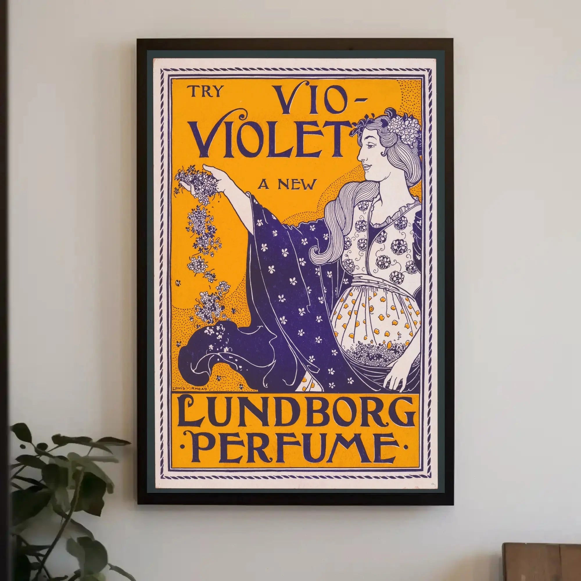 Vio-Violet Art Nouveau Perfume Advertisement Poster PosterGoat
