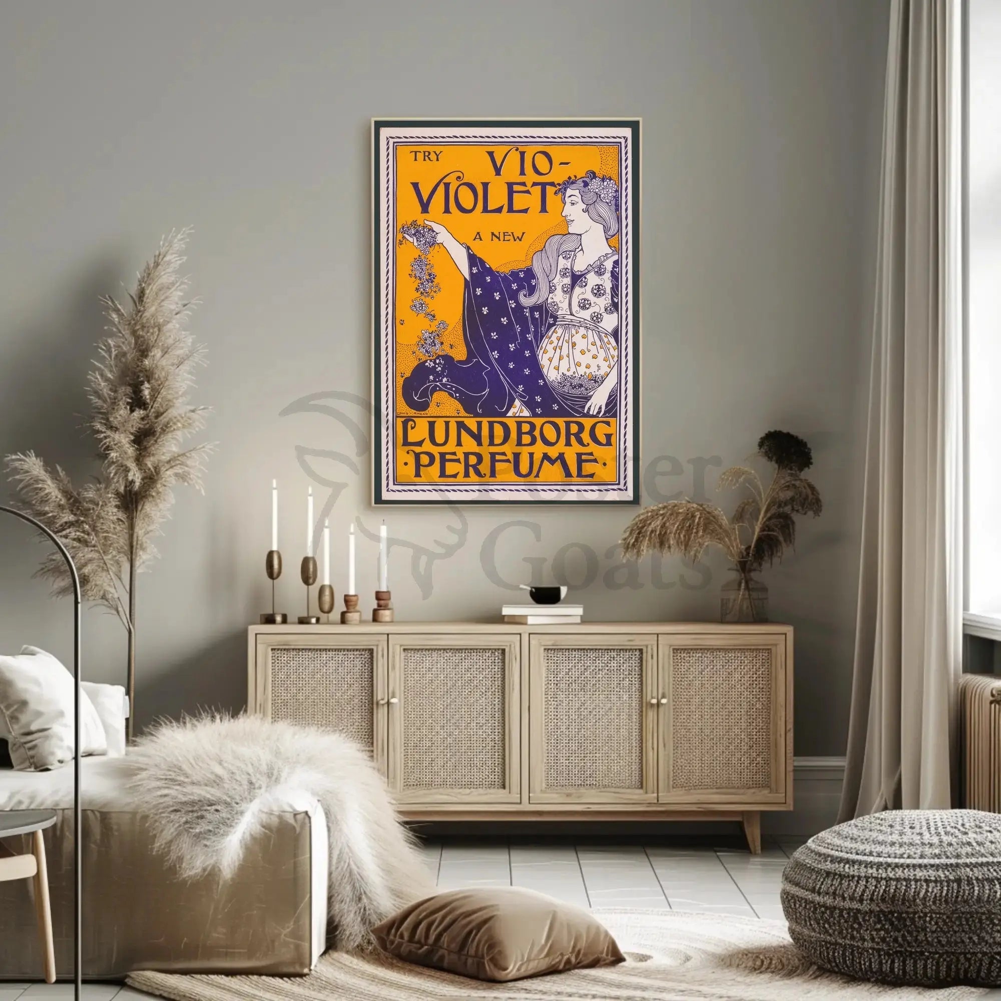 Vio-Violet Art Nouveau Perfume Advertisement Poster PosterGoat