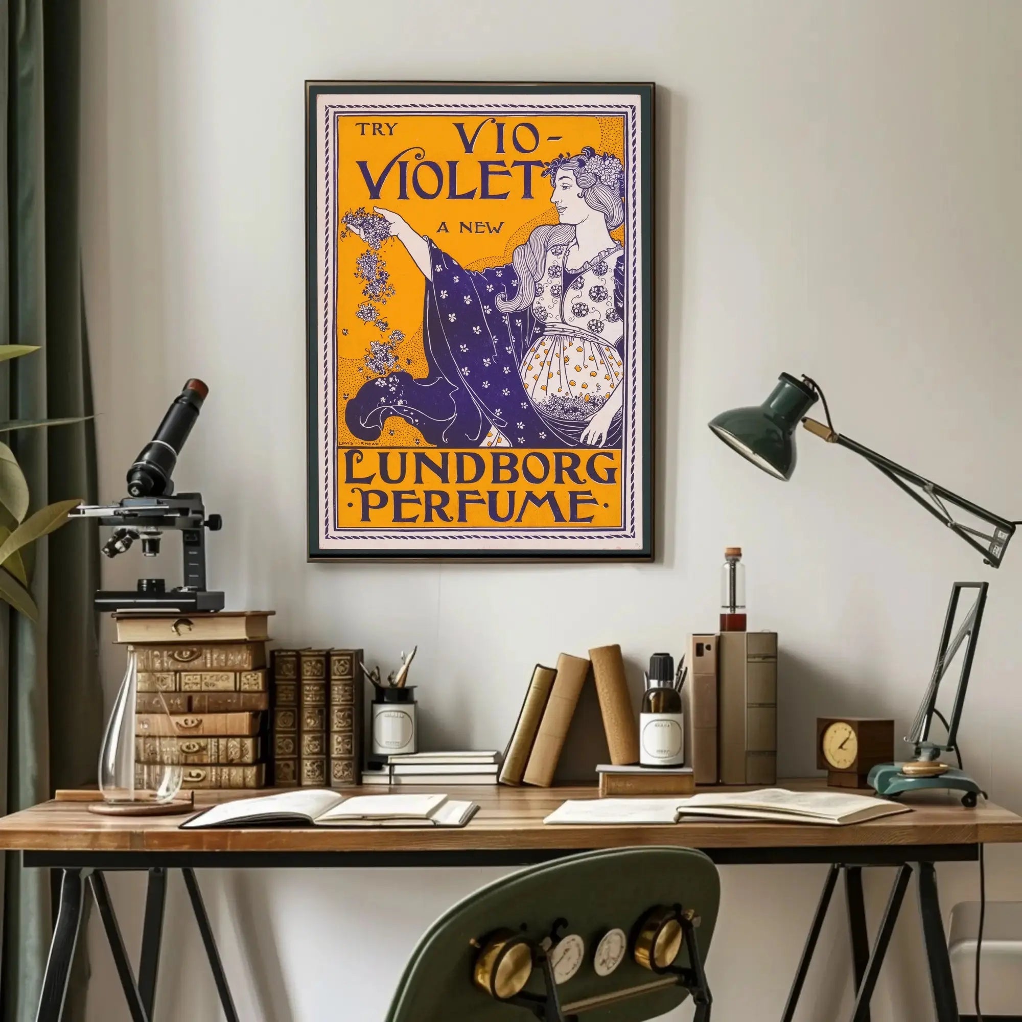 Vio-Violet Art Nouveau Perfume Advertisement Poster PosterGoat