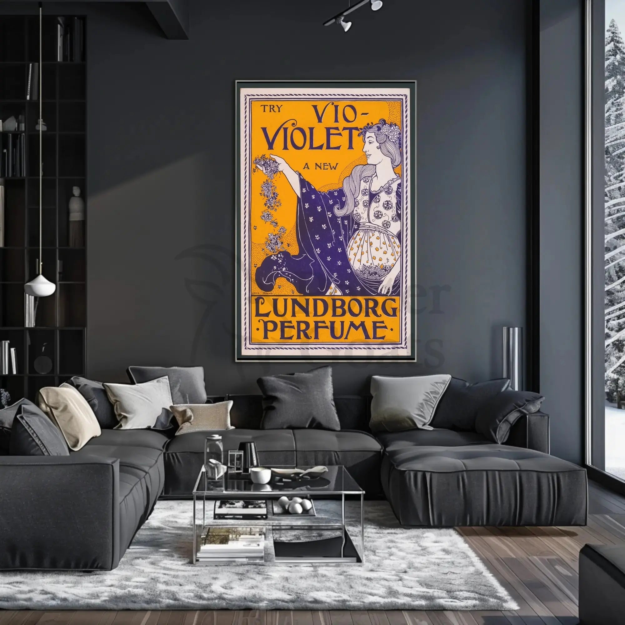 Vio-Violet Art Nouveau Perfume Advertisement Poster PosterGoat