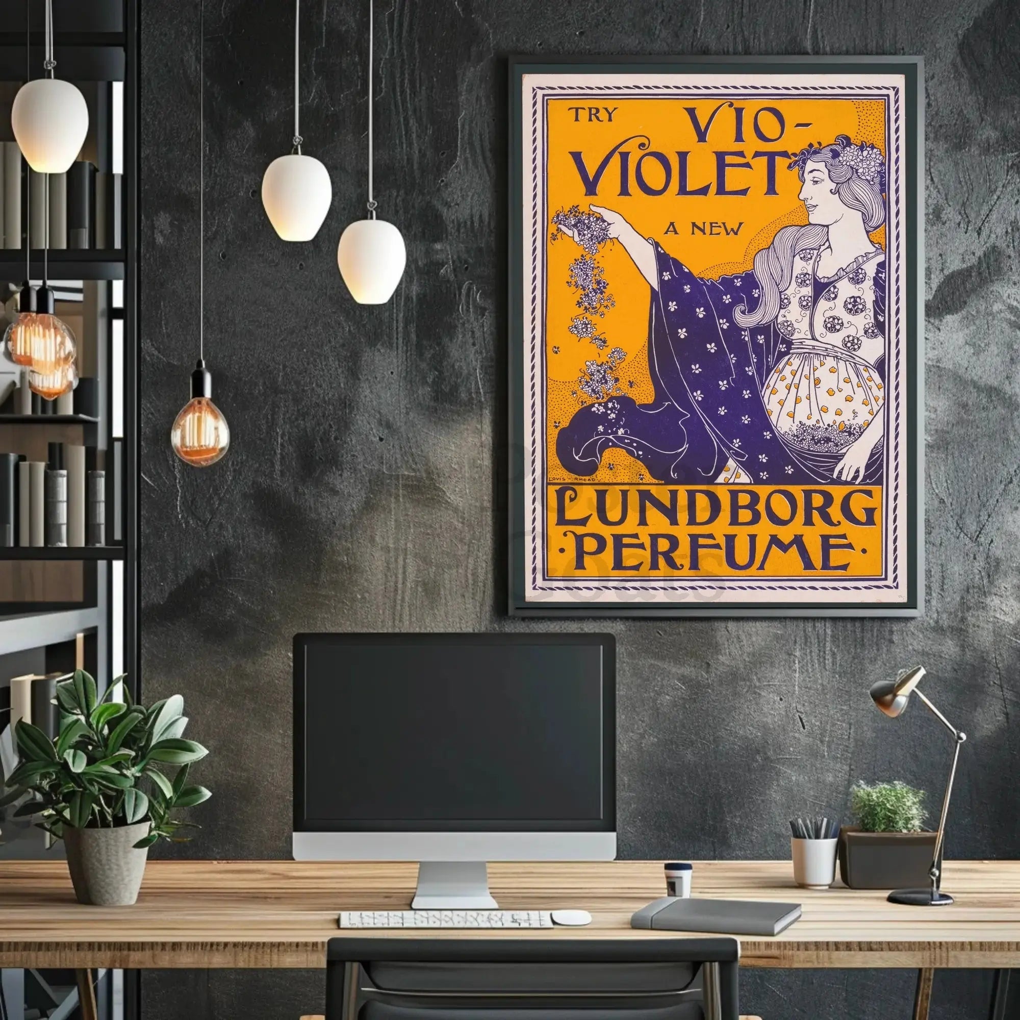 Vio-Violet Art Nouveau Perfume Advertisement Poster PosterGoat