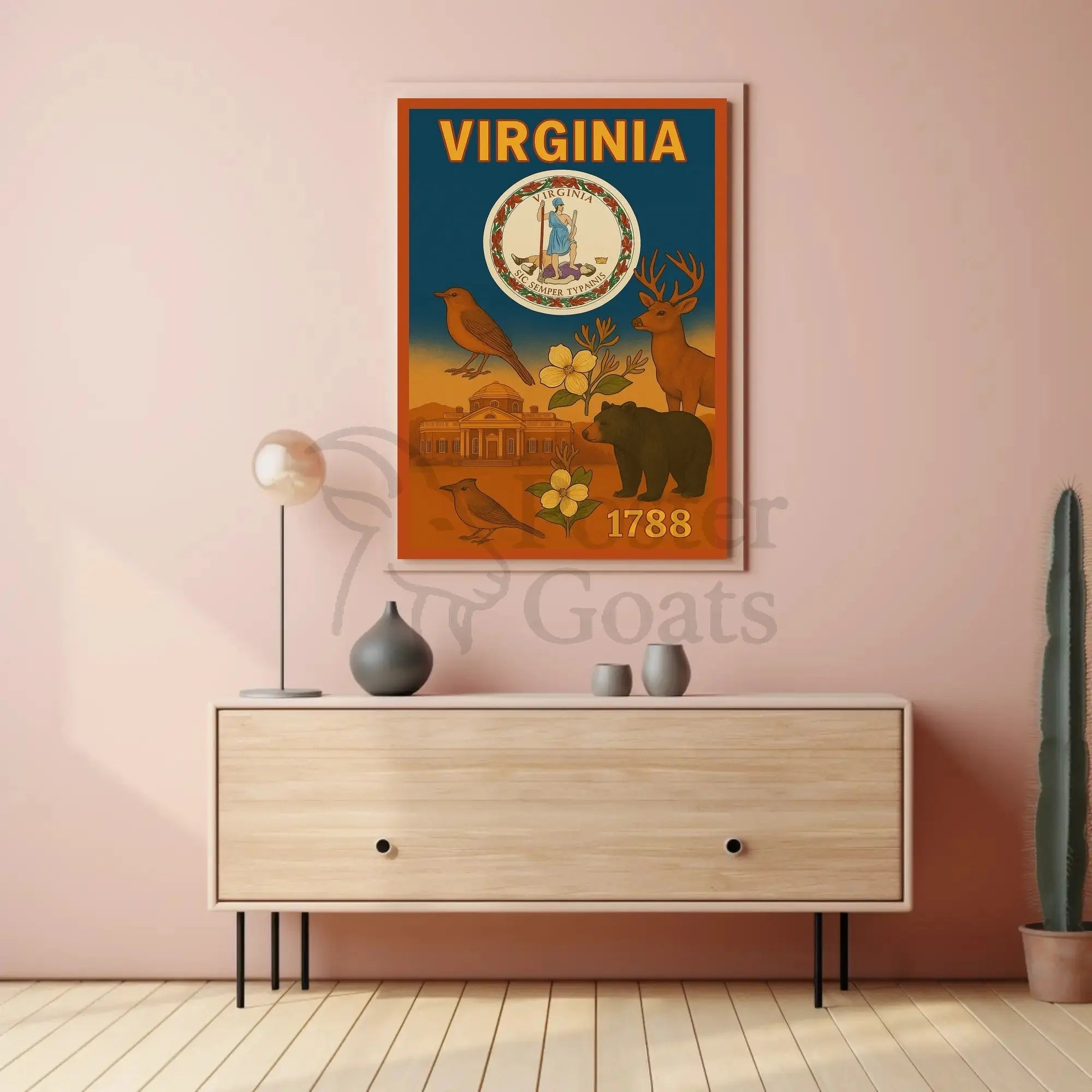 Virginia 1788 Seal Vintage Cultural or Heritage Poster PosterGoat