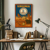 Virginia 1788 Seal Vintage Cultural or Heritage Poster PosterGoat